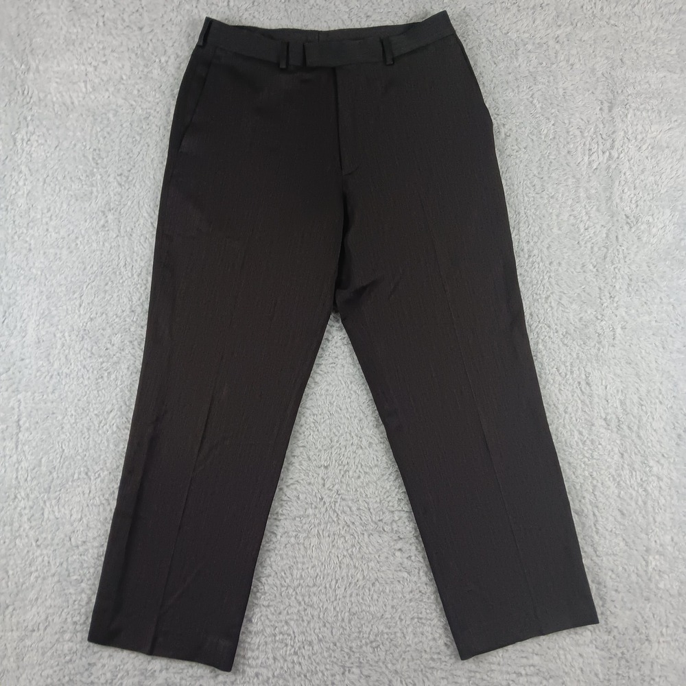 Axist Mens Black Textured‎ Flat Front Dress Pants 33x30 3CSB0071-004